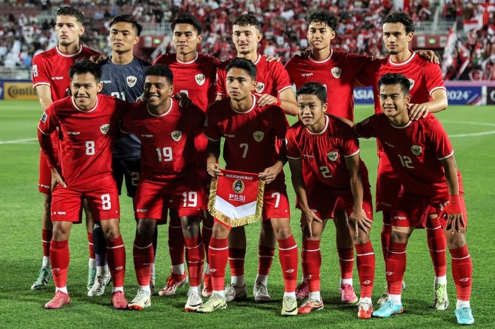 Susunan sebelas utama timnas U-23 Indonesia saat melawan Irak pada duel perebutan tempat ketiga Piala Asia U-23 di Doha (2/5/2024).