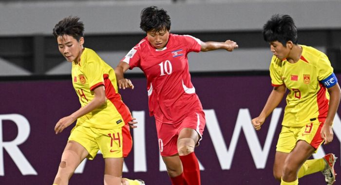 Korea Utara vs China pada laga semifinal Piala Asia wanita U-17 2024 di Stadion Kapten I Wayan Dipta, Gianyar, Bali, Kamis (16/5/2024).