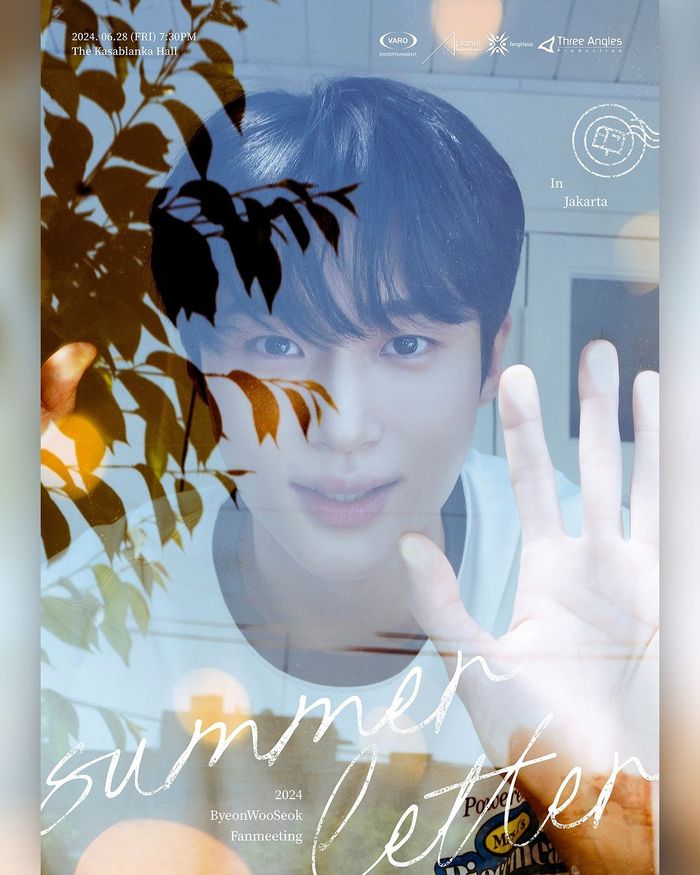 Poster fanmeeting Byeon Woo Seok bertajuk Summer Letter di Jakarta pada Jumat 28 Juni 2024
