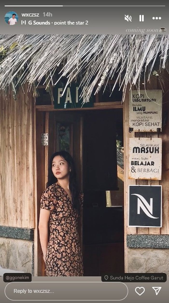 Instagram Story Kim Go Eun saat di Garut