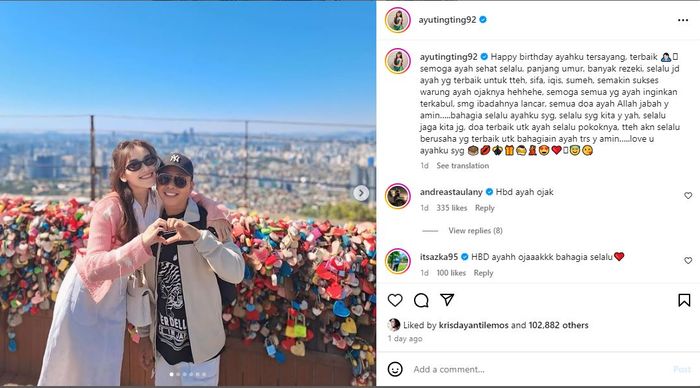 Ayu Ting Ting bagikan pesan haru untuk ulang tahun ayah Rozak yang ke-62