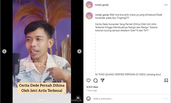 Dede Sunandar curhat pada Ayu Ting Ting bagikan pengalamannya dihina oleh artis terkenal