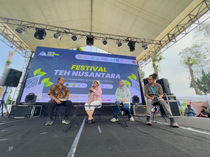 Gelar wicara bertajuk 'Tea Talk: Tea For Life, Today and Tomorow' yang digelar di Perkebunan Teh Tambi, Dieng, Wonosobo (8/6/2024). 