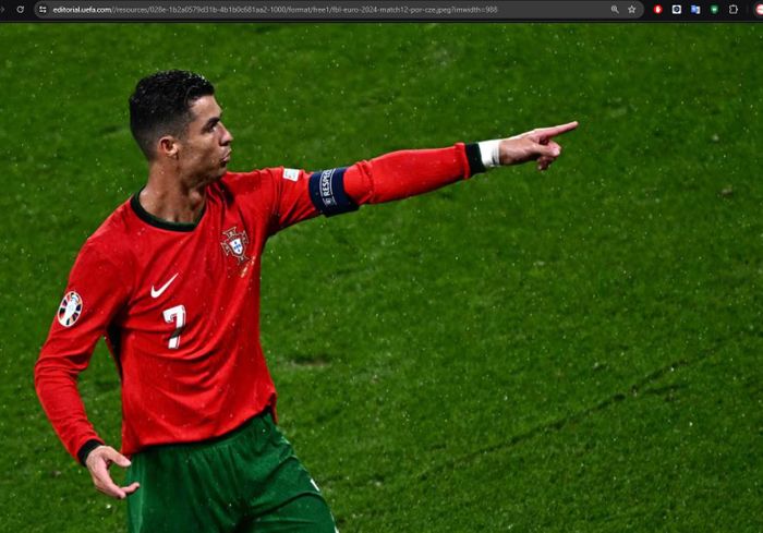 Cristiano Ronaldo beraksi saat Portugal jumpa Republik Ceska pada laga pertama grup EURO 2024.