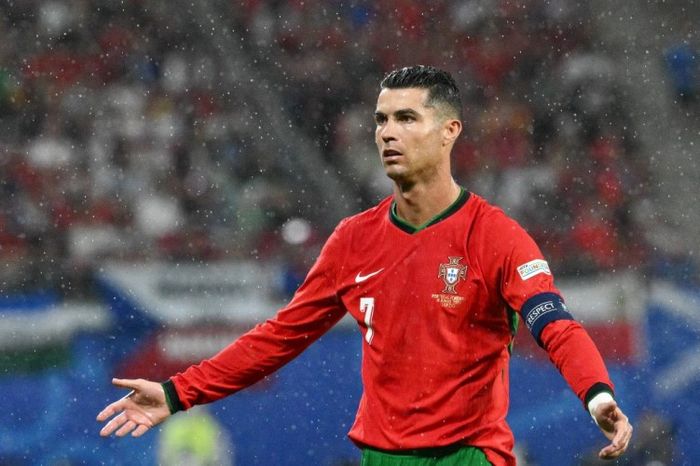 Cristiano Ronaldo dalam laga Portugal vs Republik Ceska pada fase grup EURO 2024 (18/6/2024).