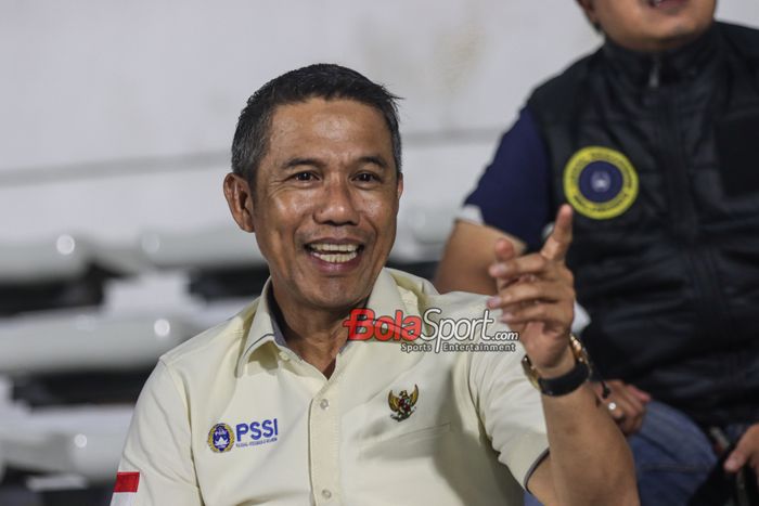 Sekretaris Jendral PSSI, Yunus Nusi, saat ditemui di Stadion Madya, Senayan, Jakarta,  Jumat (5/7/2024).