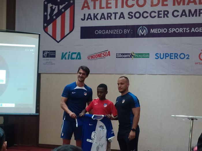 Acara penutupan Atletico de Madrid Jakarta Soccer Camp 2024 di kawasan Pluit, Jakarta Utara, Jumat (5/7/2024).