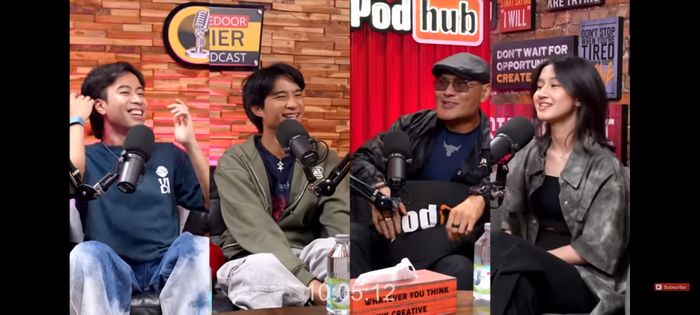 Keisya Levronka di Podcast Podhub bersama Vidi Aldiano, Devano Danendra, dan Deddy Corbuzier.