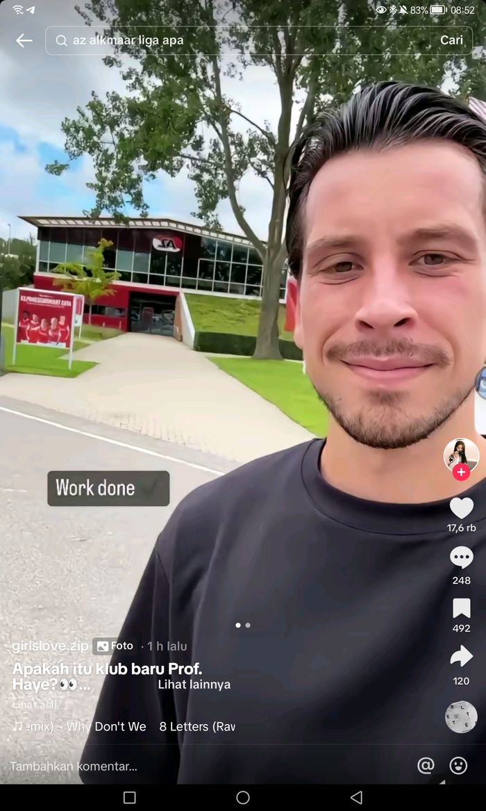 Thom Haye di markas AZ Alkmaar berdasarkan story eksklusif di akun Instagram pribadinya