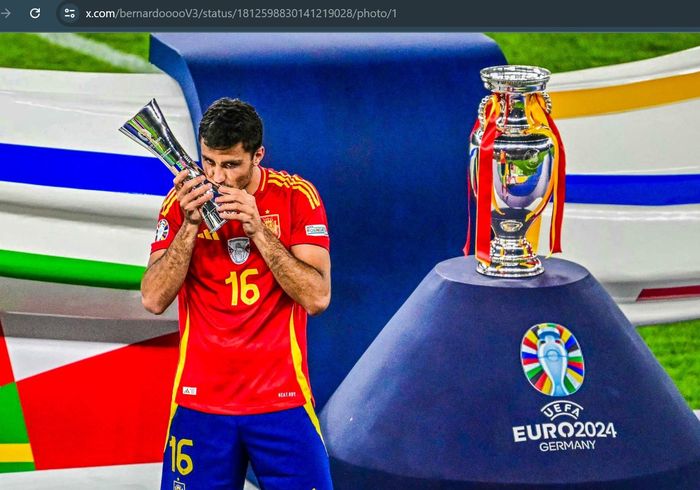 Rodri dinilai wajib memenangkan Ballon d'Or setelah berhasil membawa Timnas Spanyol juara dan menjadi Pemain Terbaik EURO 2024.