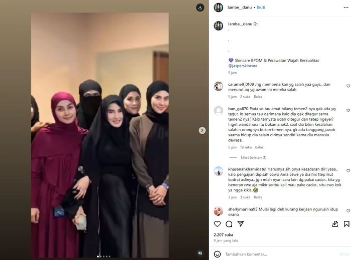 Wanda Hara kepergok pakai cadar di kajian Ustaz Hanan Attaki