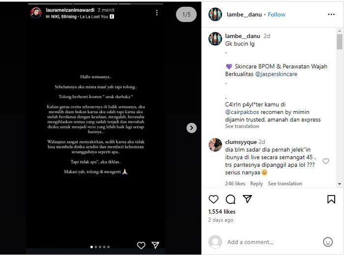 Lolly lakukan pembelaan terhadap dirinya yang masih berseteru dengan Nikita Mirzani.