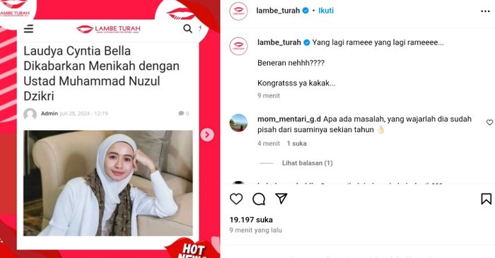 Laudya Cynthia Bella dikabarkan jadi istri ketiga Ustaz Muhammad Nuzul Dzikri