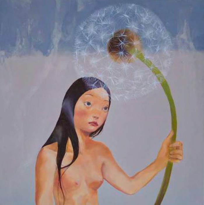 'Small Things Matter 3' yang menampilkan perempuan dan tumbuhan dandelion (Taraxacum)&mdash;orang Jawa menyebutnya randa tapak. 