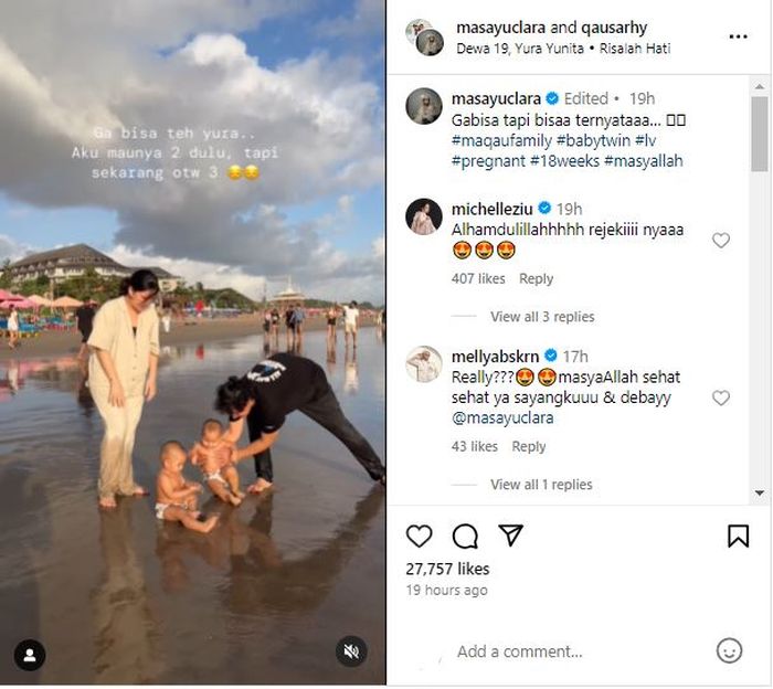 Masayu Clara hamil anak ke-3