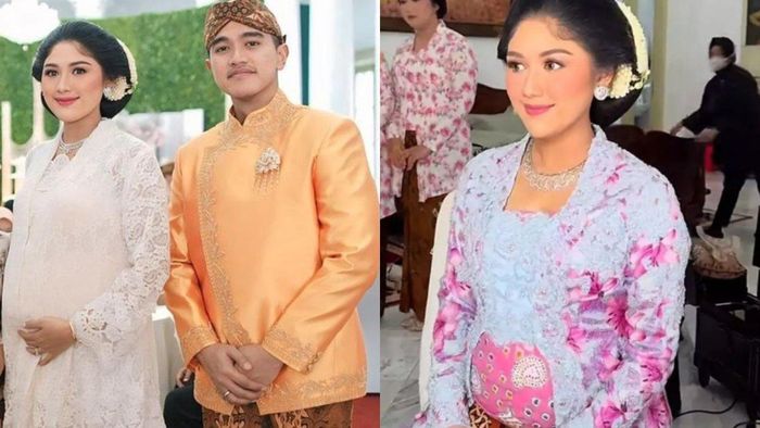 7 potret Erina Gudono di acara tasyakuran 7 bulanan kehamilannya.  