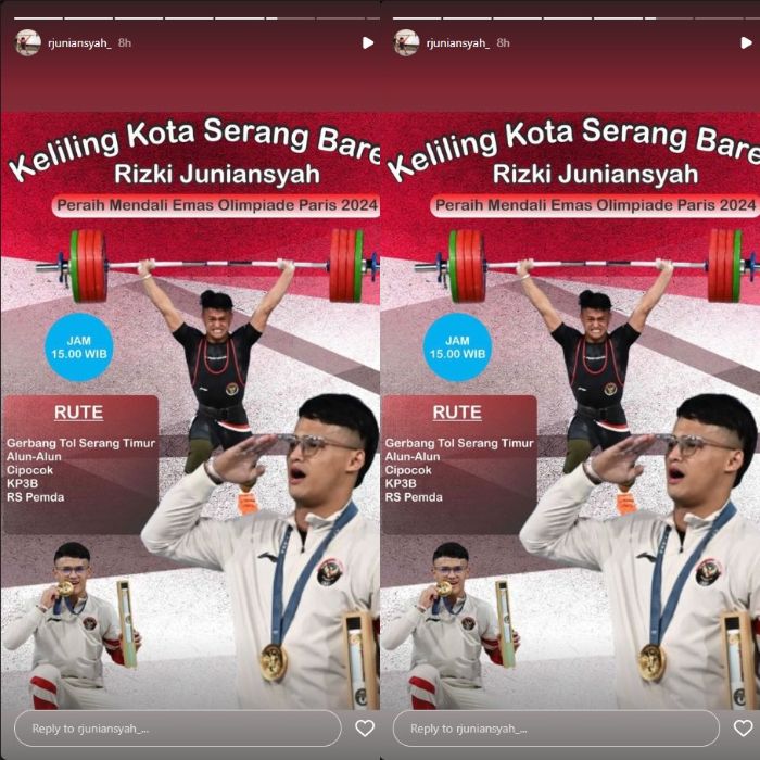 Rizki Juniansyah akan diarak keliling kampung usai memenangkan medali emas di Olimpiade Paris 2024.