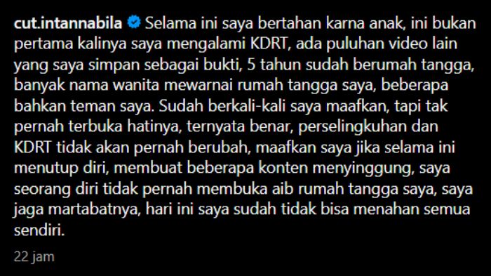 Curahan hati Cut Intan Nabila