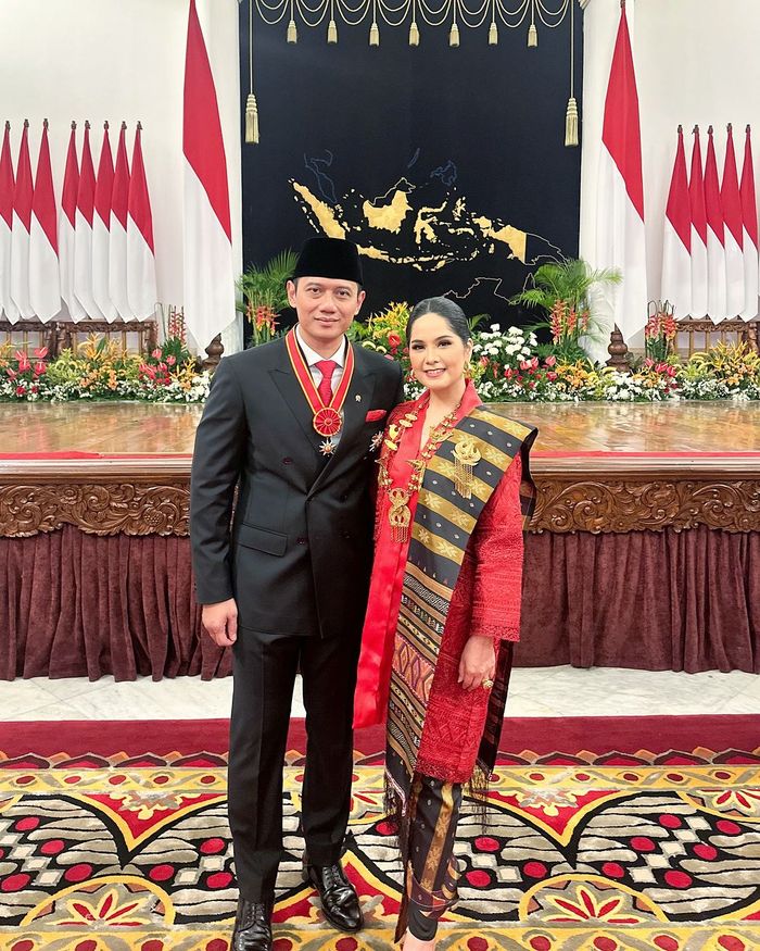 Agus Yudhoyono dan Annisa Pohan di Istana Negara, Jakarta Pusat.