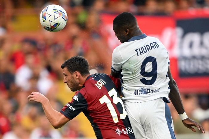 Marcus Thuram mencetak golnya untuk Inter Milan dalam duel pekan pertama Liga Italia melawan Genoa di Luigi Ferraris (17/8/2024).