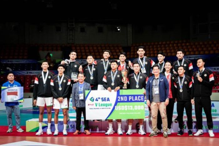 Timnas voli putra Indonesia harus puas meraih peringkat kedua pada SEA V League 2024 leg pertama di Ninoy Aquino Stadium, Manila, Filipina, Minggu (18/8/2024).