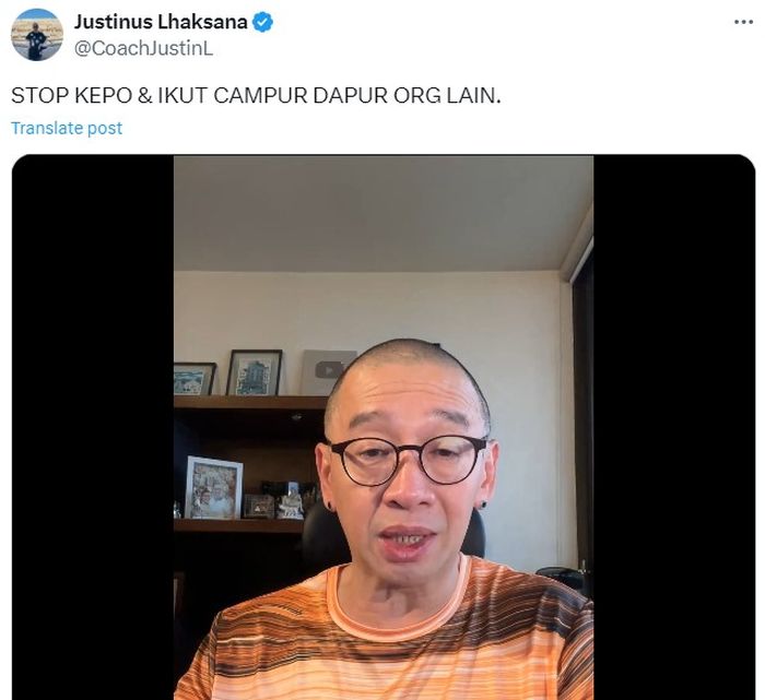 Coach Justin ingatkan netizen