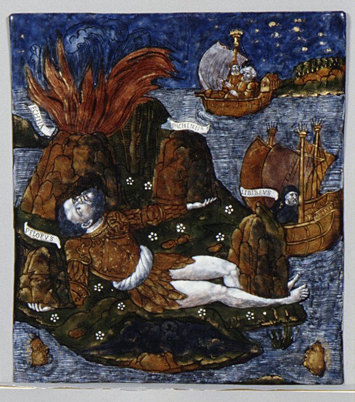 Enceladus mendapat hukuman yang unik sekaligus menakutkan. Dalam hampir setiap versi dari banyak versi mitos Enceladus, raksasa itu berakhir dikubur. Apollodorus menguburnya di bawah pulau Sisilia sementara Virgil dan Claudian menguburnya di bawah gunung Etna, juga di Sisilia.