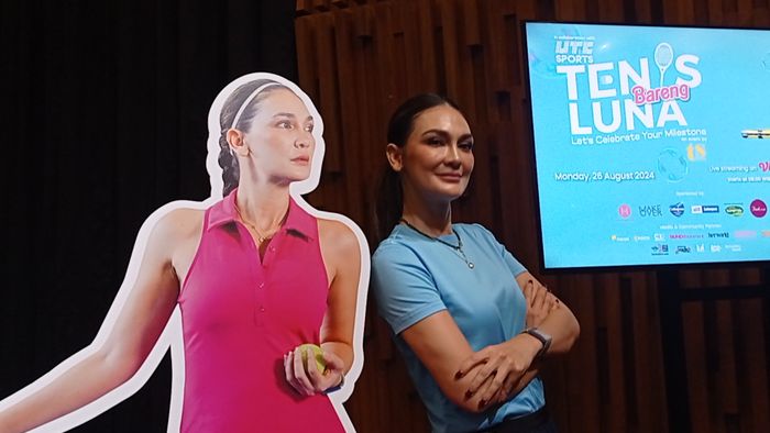 Luna Maya saat ditemui di kawasan Senayan, Jakarta Pusat Sabtu (24/8/2024).