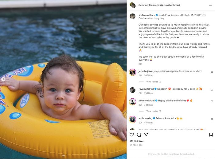 Anak Stefan William dan Ria Andrews.