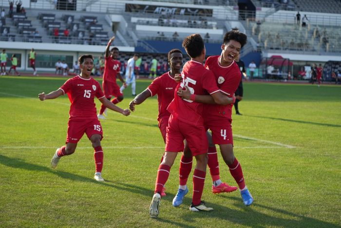 Timnas U-20 Indonesia sukses mengalahkan Argentina dalam laga perdana Seoul Earth On Us Cup 2024 di Mokdong Stadium, Seoul, Rabu (28/8/2024).