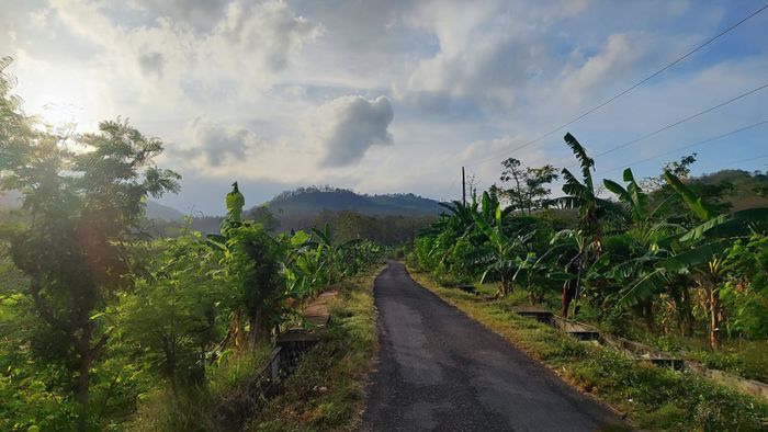 Gambara area perbukitan dan pegunungan Lasem di sekitar tempat ditemukannya prasasti puisi beraksara Han di Desa Ngasinan.