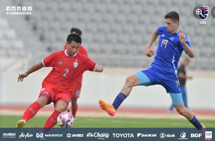 Pertandingan antara Thailand U-20 Vs Argentina U-20 dalam laga Seoul Earth On Us Cup 2024, di Mokdong Stadium, Seoul, Minggu (1/9/2024).