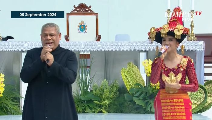 Lyodra menyanyi di misa akbar bersama Paus Fransiskus