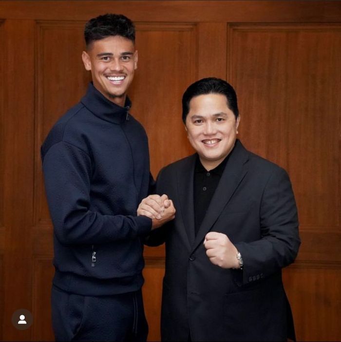 Ketua Umum PSSI, Erick Thohir, bersama Mees Hilgers