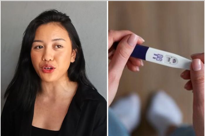 Kolase Lolly dan ilistrasi testpack garis dua