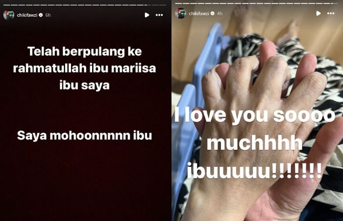 Chiki Fawzi membagikan kabar duka ibunya meninggal dunia.