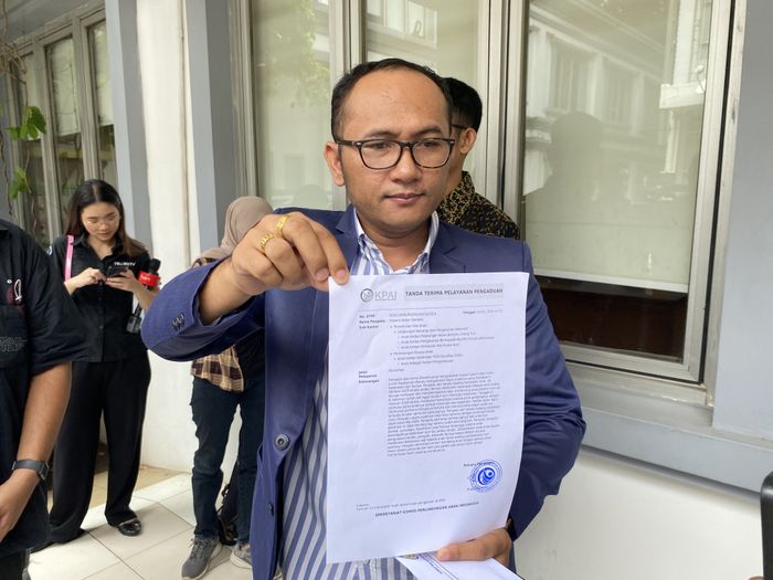 Kuasa hukum Edward Akbar, Jundri R. Berutu di Komisi Perlindungan Anak Indonesia (KPAI) Jakarta di kawasan Menteng, Jakarta Pusat pada Kamis (3/10/2024).