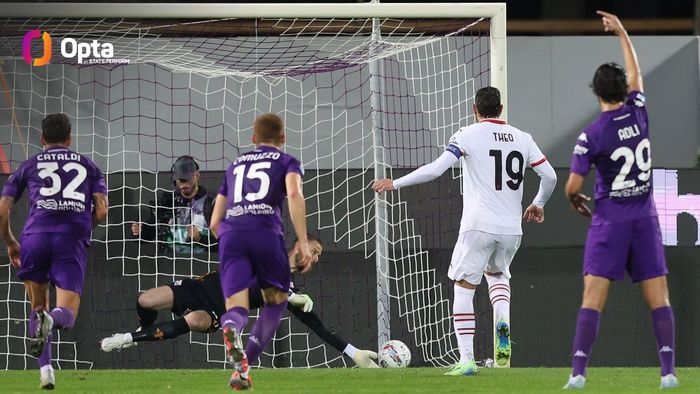 Aksi David de Gea pada laga Fiorentina versus AC Milan di Stadion Artemio Franchi, Minggu (6/10/2024).