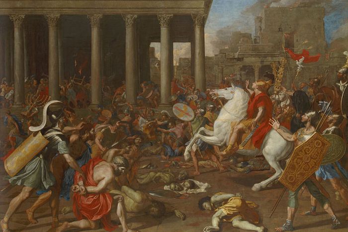 Penaklukan Yerusalem oleh Kaisar Vespasianus, karya Nicolas Poussin (1638), menggambarkan penghancuran dan penjarahan Bait Suci Kedua.