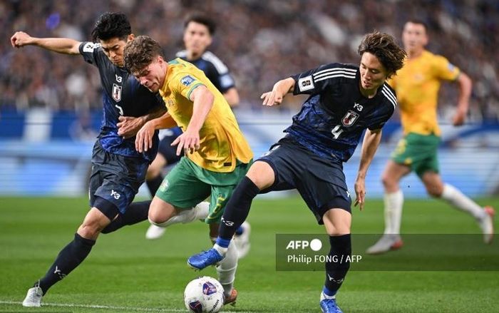 Suasana Pertandingan antara Jepang Vs Australia dalam laga keempat Grup C Kualifikasi Piala Dunia 2026 zona Asia di Saitama Stadium, Saitama, Selasa (15/10/2024).