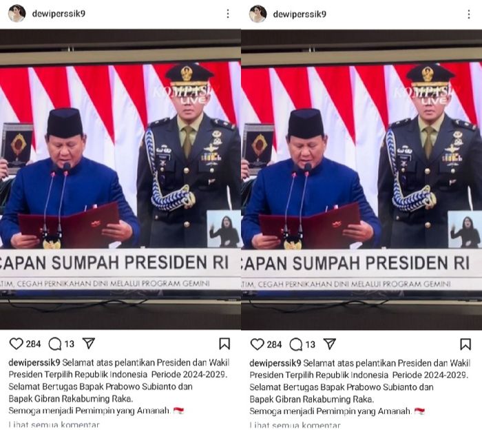 Dewi Perssik bagika pesan pada Presiden dan Wakil Presiden terpilih.