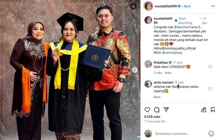 Putri Muzdalifah lulus S1