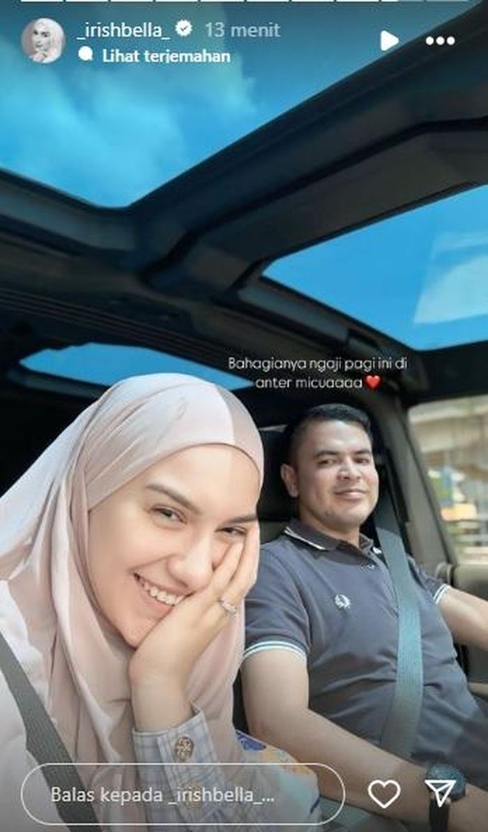 Momen Irish Bella diantar Haldy Sabri ke pengajian.