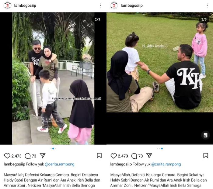 Potret harmonis keluarga Irish Bella dan Haldy Sabri.