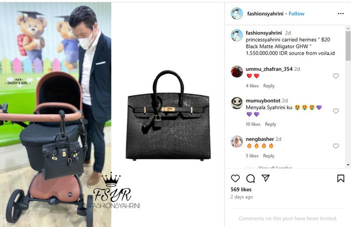 Tas mewah merek Hermes yang dibawa Syahrini.