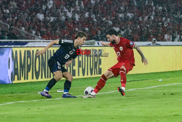 Suasana pertandingan antara timnas Indonesia vs Jepang pada matchday kelima Grup C Putaran Ketiga Kualifikasi Piala Dunia 2026 Zona Asia di Stadion Utama Gelora Bung Karno (SUGBK), Jakarta, Jumat (15/11/2024).