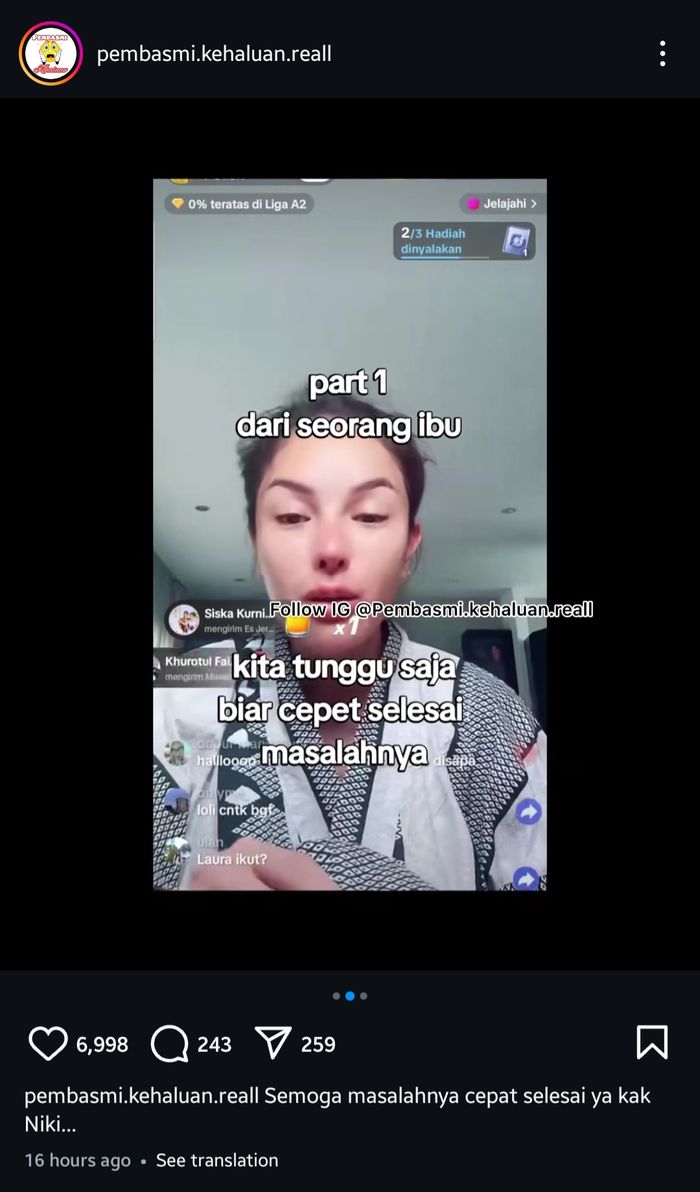 Nikita Mirzani tanggapi putrinya LM yang titip salam untuk Vadel Badjideh.