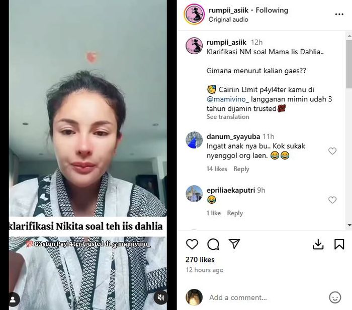 Nikita Mirzani sindir Iis Dahlia