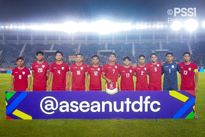 Skuad Timnas Indonesia saat berlaga di kandang Myanmar pada laga perdana ASEAN Cup 2024