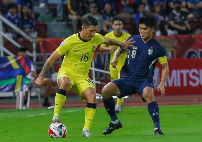 Suasana pertandingan antara Thailand vs Malaysia pada matchday ketiga Grup A ASEAN Cup 2024 di Rajamanggala National Stadium, Thailand, Sabtu (14/12/2024).